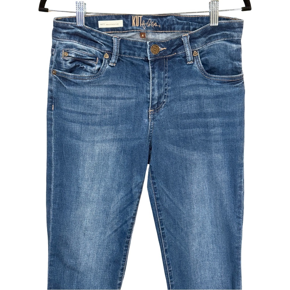 Kut from the Kloth Katy Ankle Straight Leg Women's Jeans in Classic Blue - Picture 3 of 7